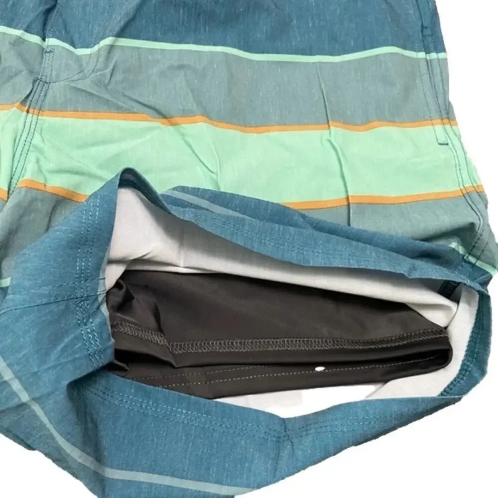 Hang Ten Men's Swim Trunk Shorts Liner Green Aqua Size XXL NWT